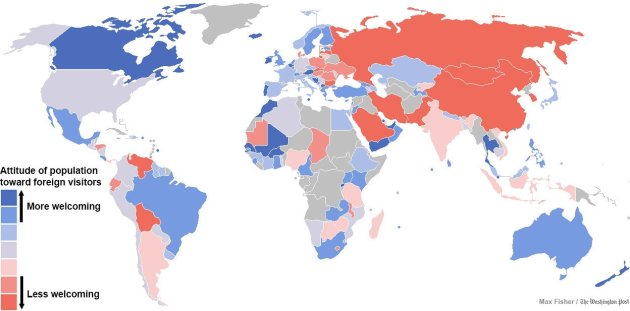 Map attitudes foreign visitors
