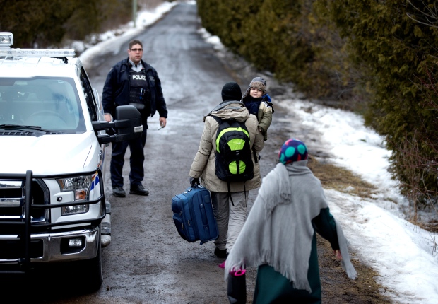 Refugees crossing into Quebec 