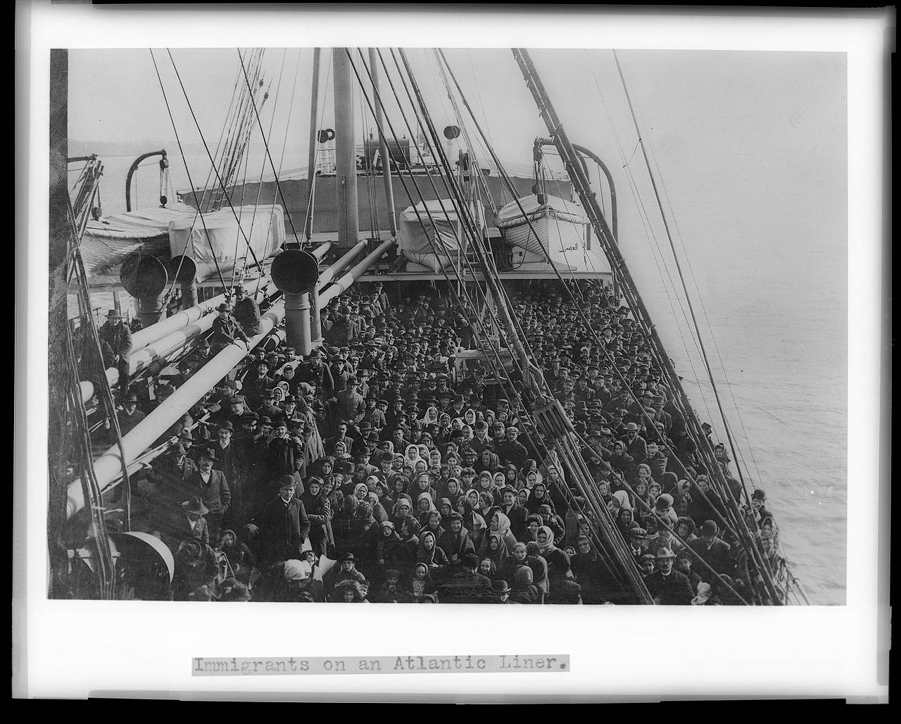 Crowds on 19th century immigrant ships