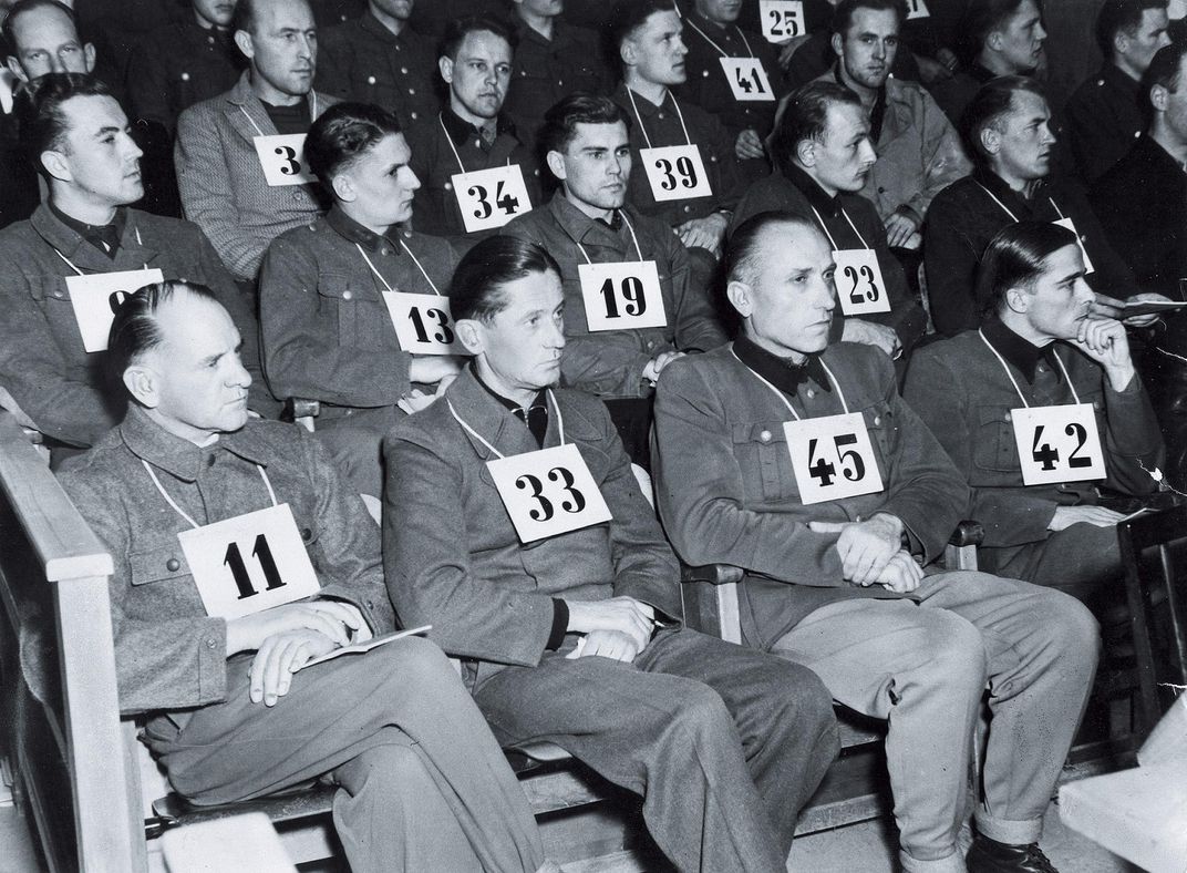 The trial, held from May to July 1946 in the former concentration camp at Dachau, Germany, charged German generals along with rank-and-file soldiers. All but one of the defendants was found guilty; within a decade, all walked free.